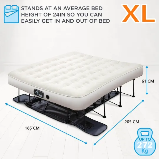 ⚡ Clearance sale🚀 Self-Inflating Air Mattress with Frame | Elevated Comfort Bed 🛏️🏆