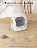 Self Cleaning Cat Litter Box, Open-Top Automatic Cat Litter Box with Safety Protection, App Control, Odor-Free, 75L Large Space for Multiple Cats🏆