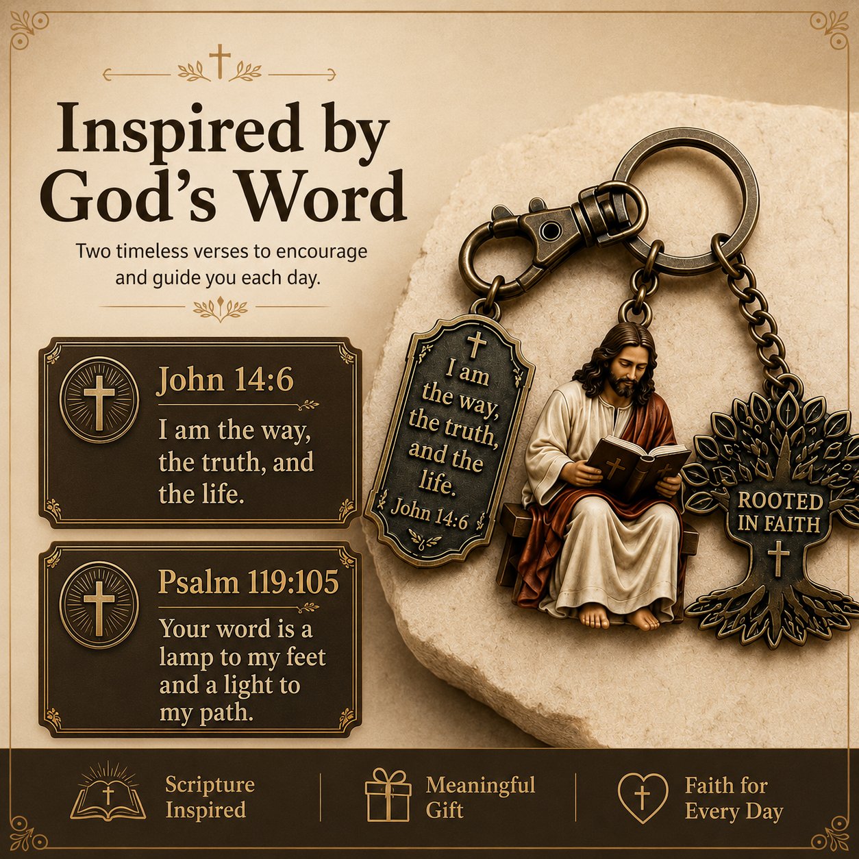 🔥LAST DAY 50% OFF - ✝Jesus Reading Keychain💋