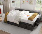 Sectional Sofa Couch, 87" Sleeper Sofa Bed with Reversible Storage Chaise Pull Out Couch🏆