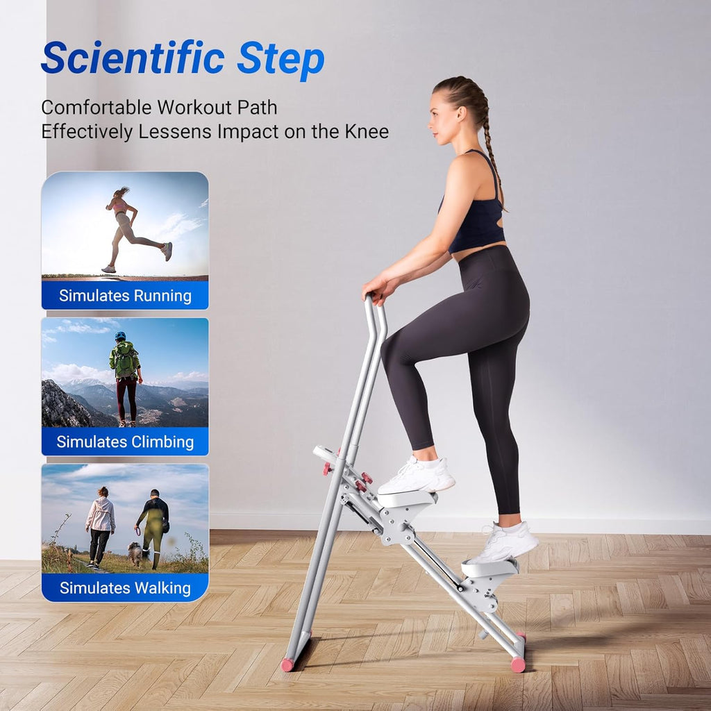 Stair Stepper with Handlebar, LED Display, 300LBS Capacity, Climber Exercise Machine for Workouts, Home Fitness Equipment for Women&Men🏆