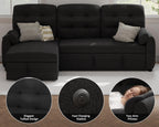 Sectional Sofa Couch, 87" Sleeper Sofa Bed with Reversible Storage Chaise Pull Out Couch🏆