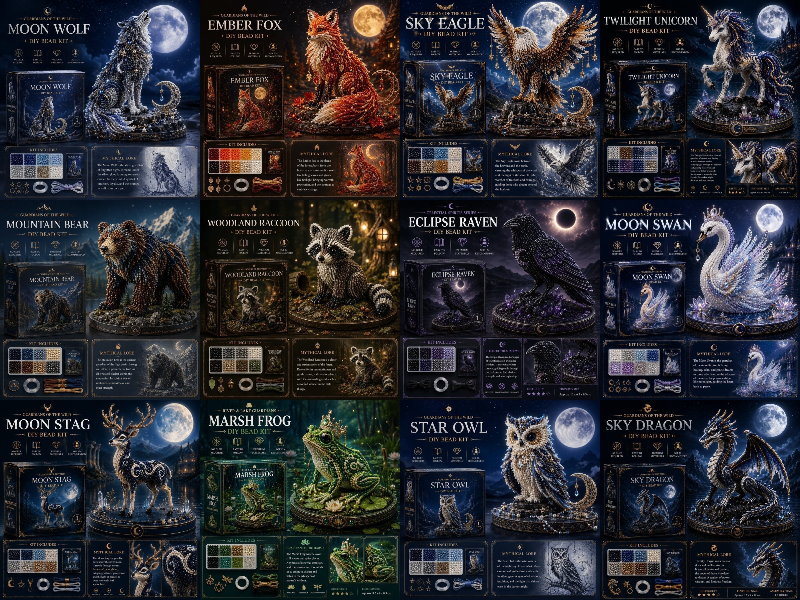🎁3D Animal Guardian DIY Bead Kit Collection🏆