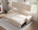 Sectional Sofa Couch, 87" Sleeper Sofa Bed with Reversible Storage Chaise Pull Out Couch🏆