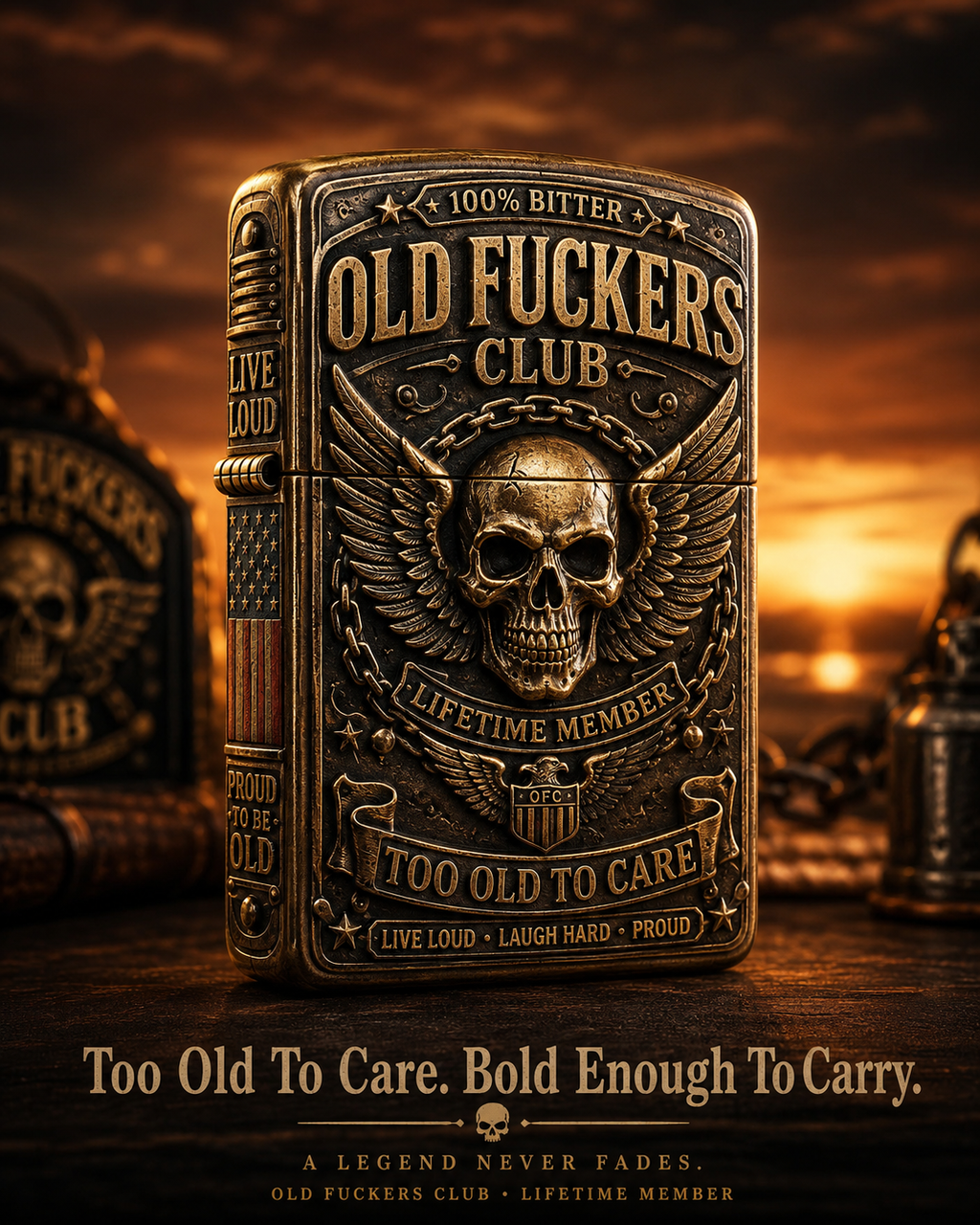 ☠️ Old Fuckers Club Vintage Lighter | 2026 Limited Edition Collectible Metal Lighter💋