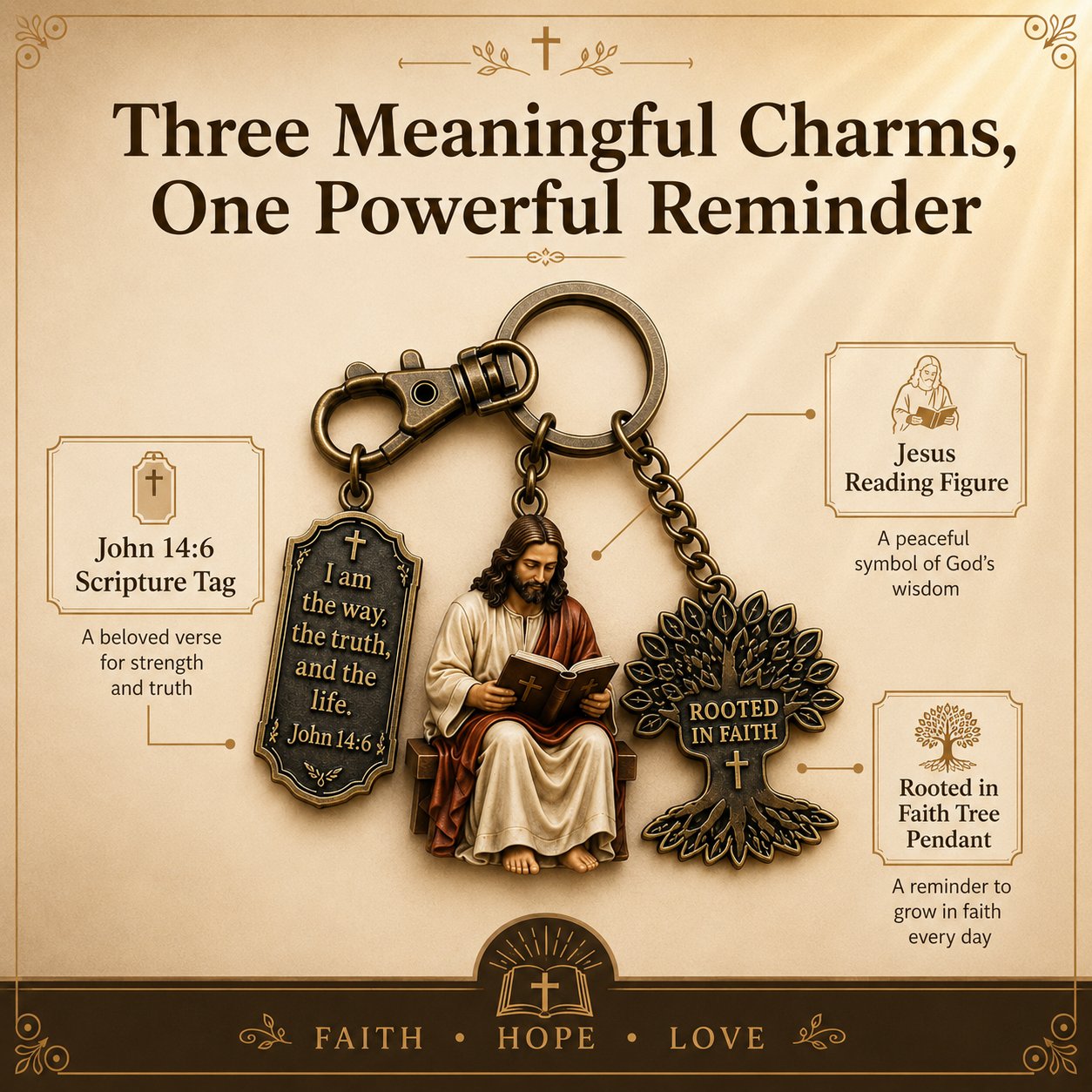 🔥LAST DAY 50% OFF - ✝Jesus Reading Keychain💋