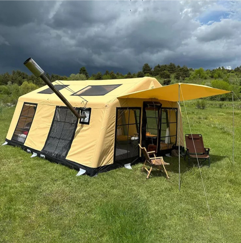 🏕️Light luxury fortress|Inflatable instant molding🔄Double door panoramic view|Available in all seasons❄️☀️🏆