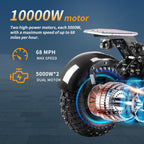 T90 Pro Electric Scooter for Adults, 10000W Dual Motor, 68 MPH Max Speed, 72V Removable Battery, 14" Off-Road Tires 800lbs Max Load, Music Light, Waterproof, 65 Mile Range, Fast E-Scooter🔥