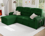Sectional Sofa Couch, 87" Sleeper Sofa Bed with Reversible Storage Chaise Pull Out Couch🏆